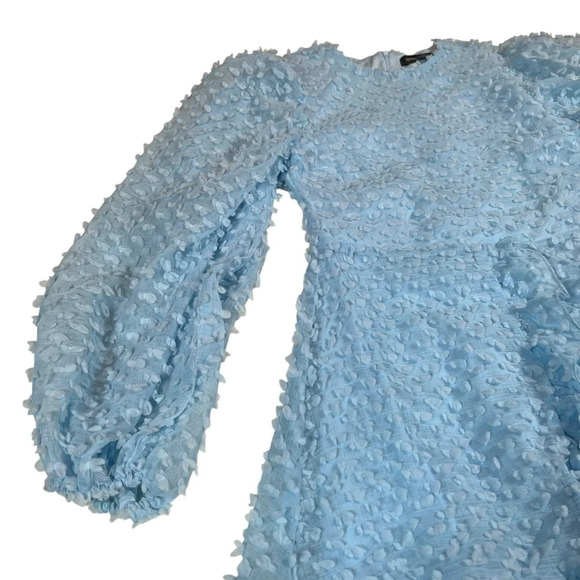 Miss Ord Light Blue Ruffle Mini Dress – Size M – Elegant and Whimsical - Picture 4 of 11